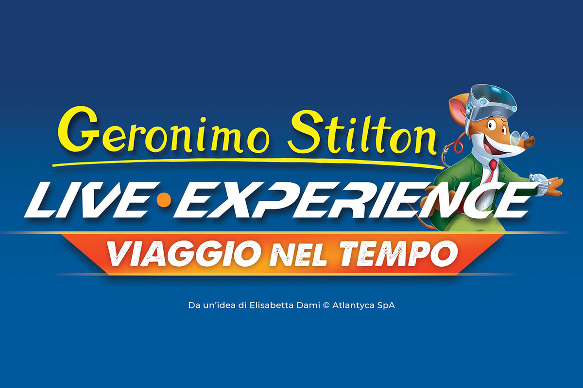 Banner della mostra Geronimo Stilton, Viaggio nel Tempo